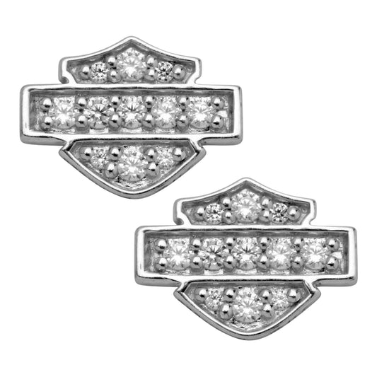 BLING POST EARRINGS W/WHITE CZ'S