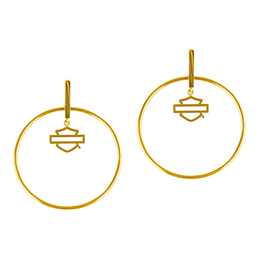 SMALL GOLD TONE STICK POST CIRCLE EARRINGS