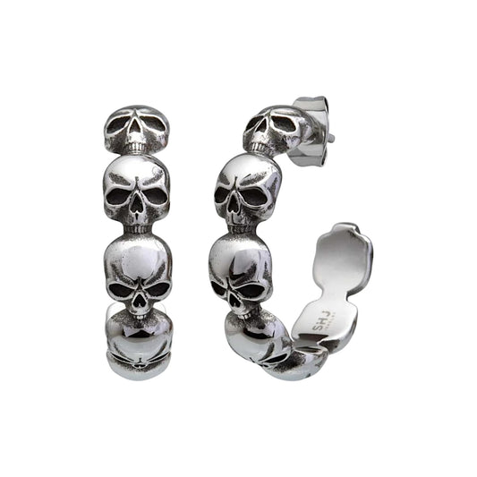 TEMPEST SKULL HOOP EARRINGS