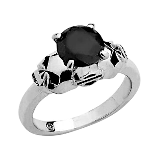 H-D DOUBLE SIDED STONE SKULL RING