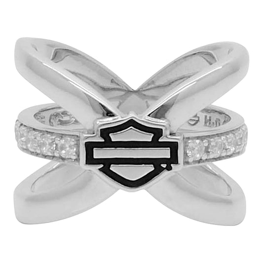 B&S BLING CROSS OVER SPLIT RING