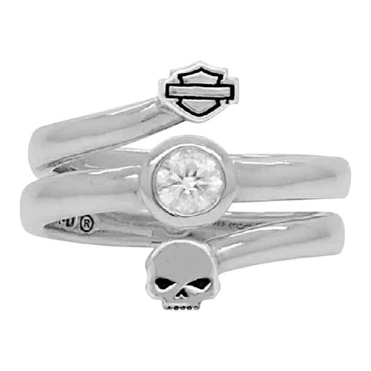B&S AND SKULL SPLIT TWIST RING