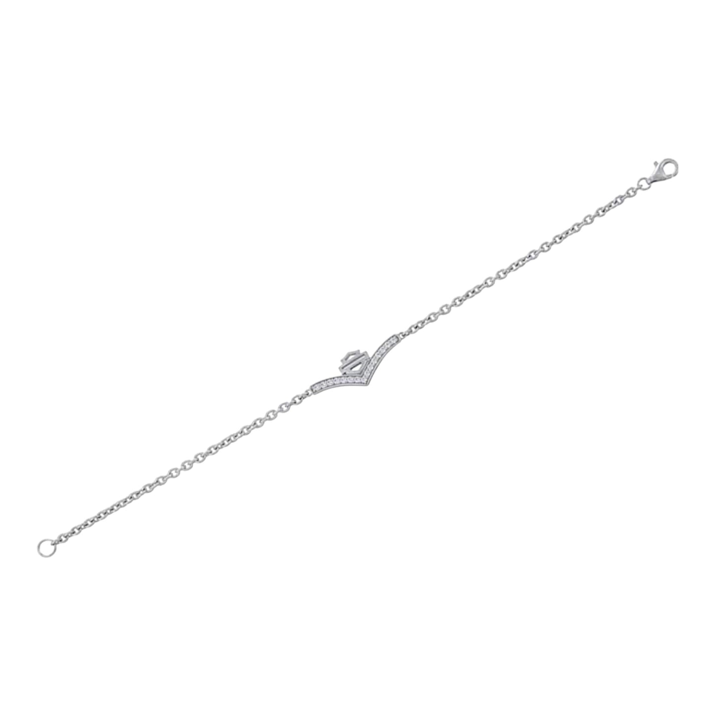 CHEVRON BLING WITHE STONE CHAIN BRACELET
