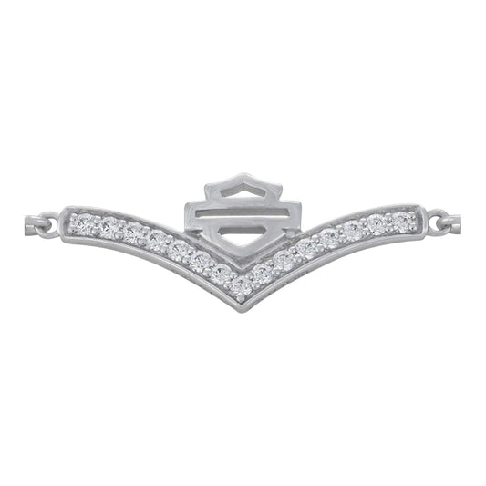 CHEVRON BLING WITHE STONE CHAIN BRACELET