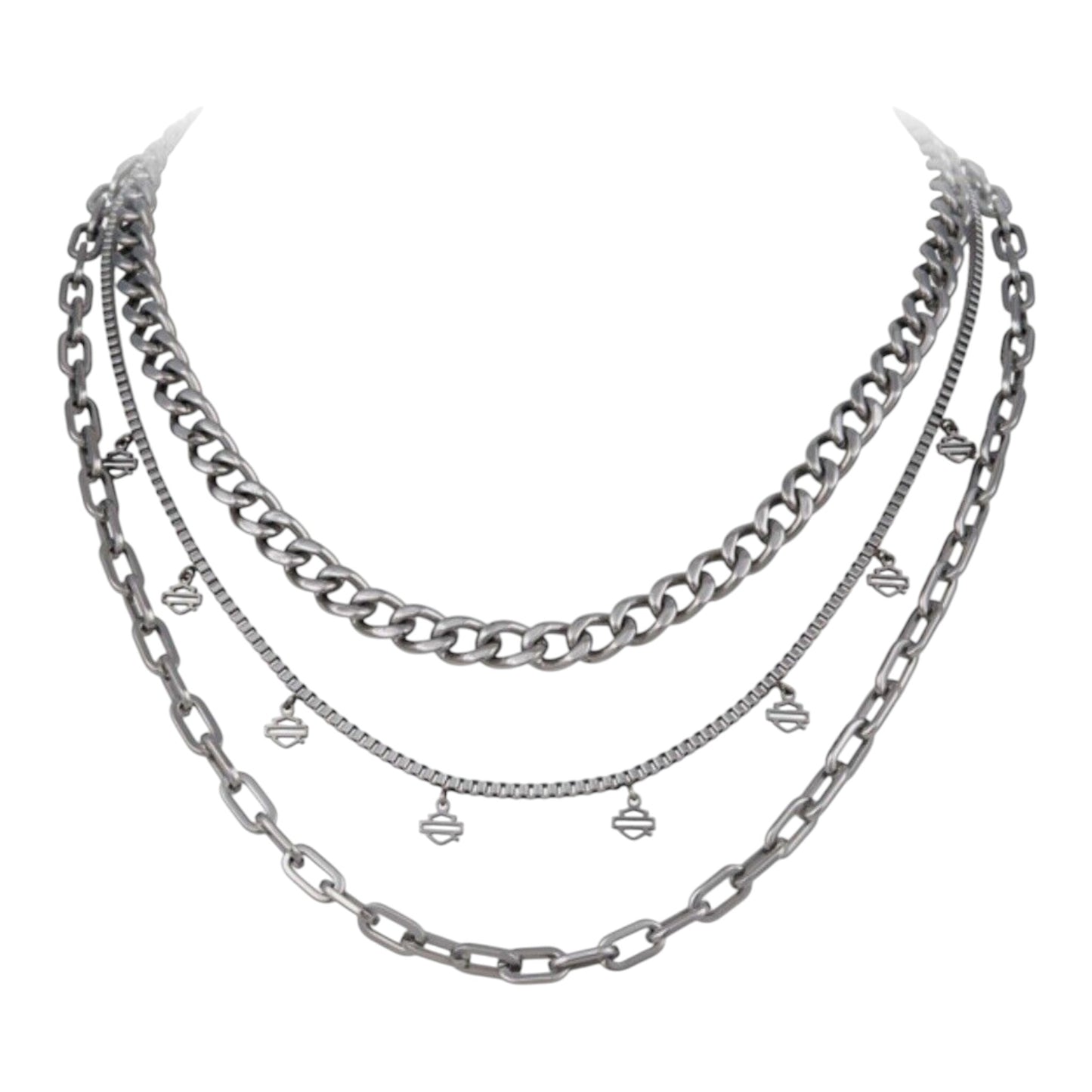 LAYERS-MULTI DANGLE B&S NECKLACE COMBO