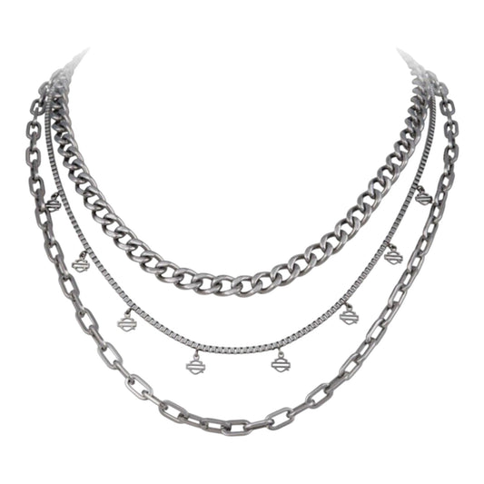 LAYERS-MULTI DANGLE B&S NECKLACE COMBO