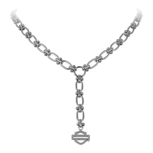 BALL & BAR OVAL LINKS Y NECKLACE