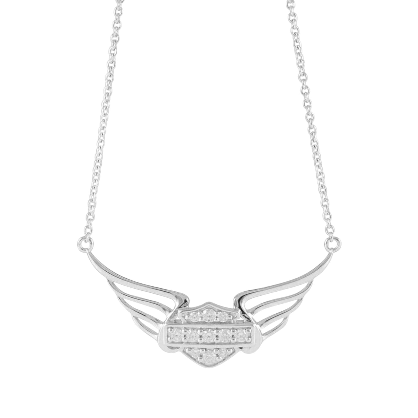 BLING B&S W/PIERCED WINGS NECKLACE