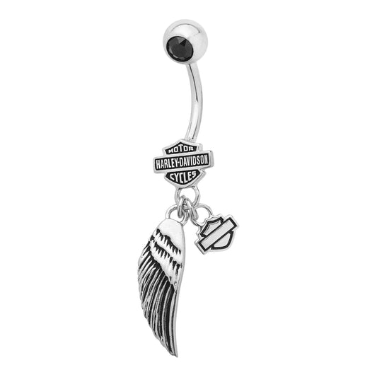 BLACK ONYX AND WING BELLY JEWEL