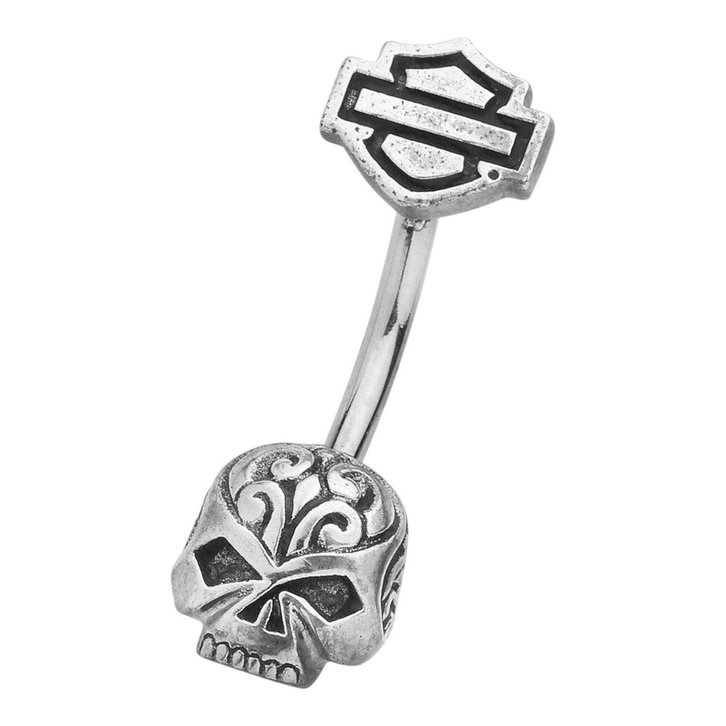 H-D FILIGREE SKULL BELLY JEWEL