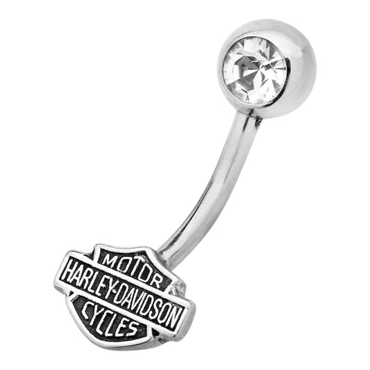 H-D WHITE CZ BELLY JEWEL