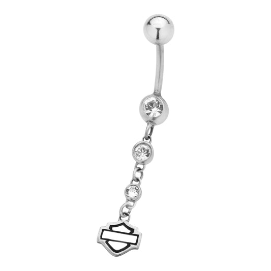 CLEAR LONG CZ B&S BELLY JEWEL