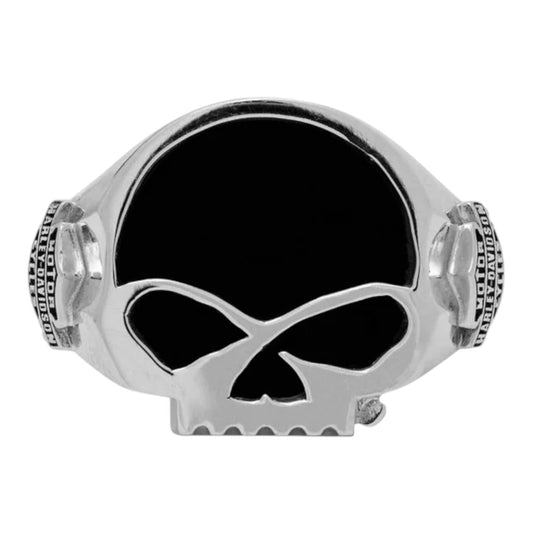 BLACK ONYX SKULL RING
