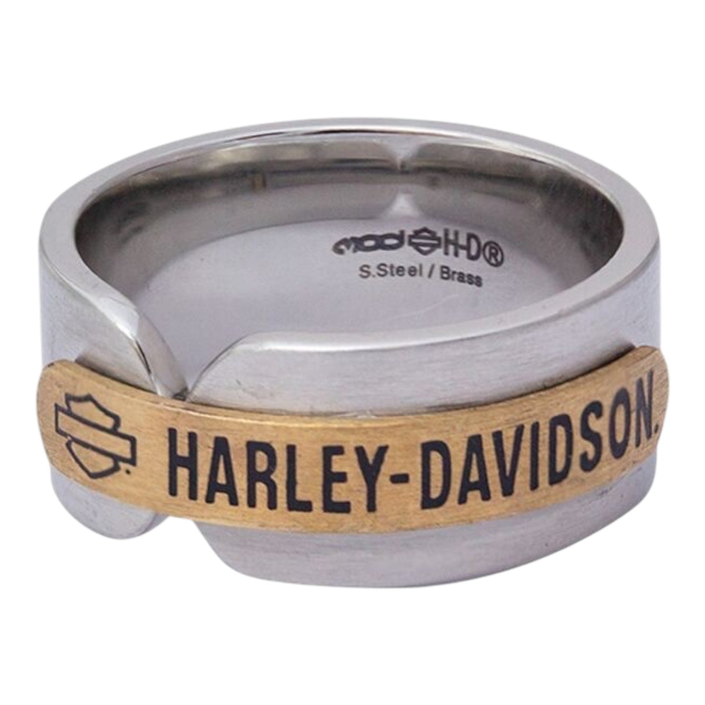 GOLD TONE  STEEL WARP BAND RING