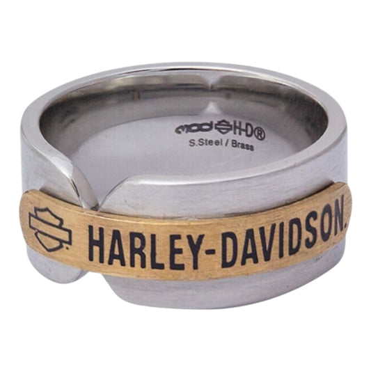 GOLD TONE  STEEL WARP BAND RING