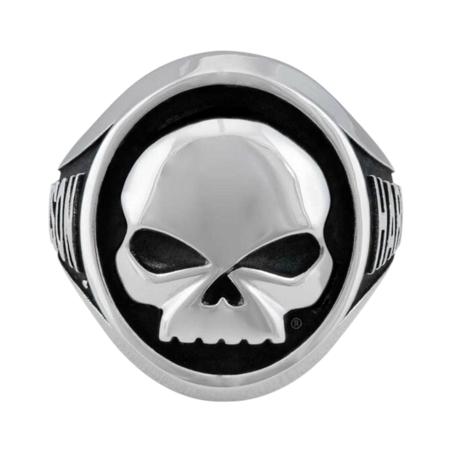 STEEL HARLEY-DAVIDSON LARGE SKULL RING