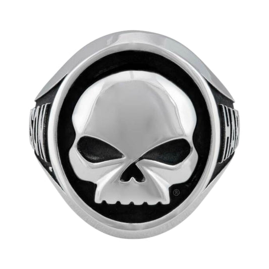 STEEL HARLEY-DAVIDSON LARGE SKULL RING