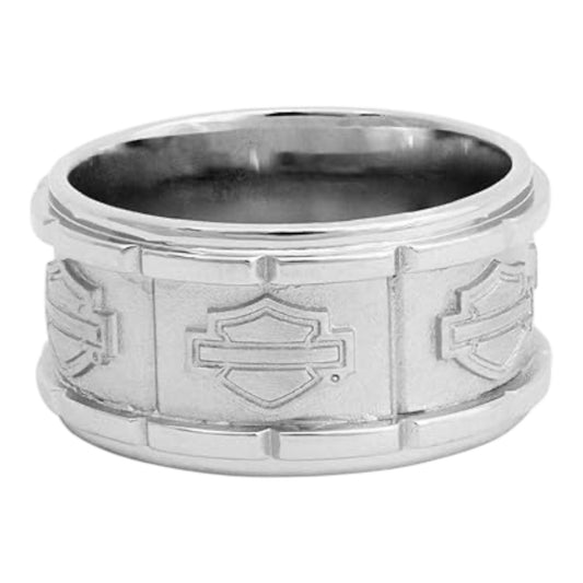 SILVER OUTLINE B&S ROUND STEEL RING
