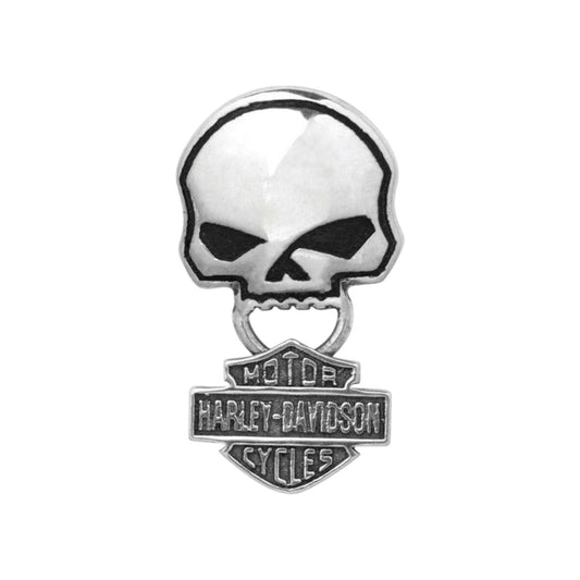 MEN'S SKULL SINGLE POST EARRING W/ DANGLE B&S