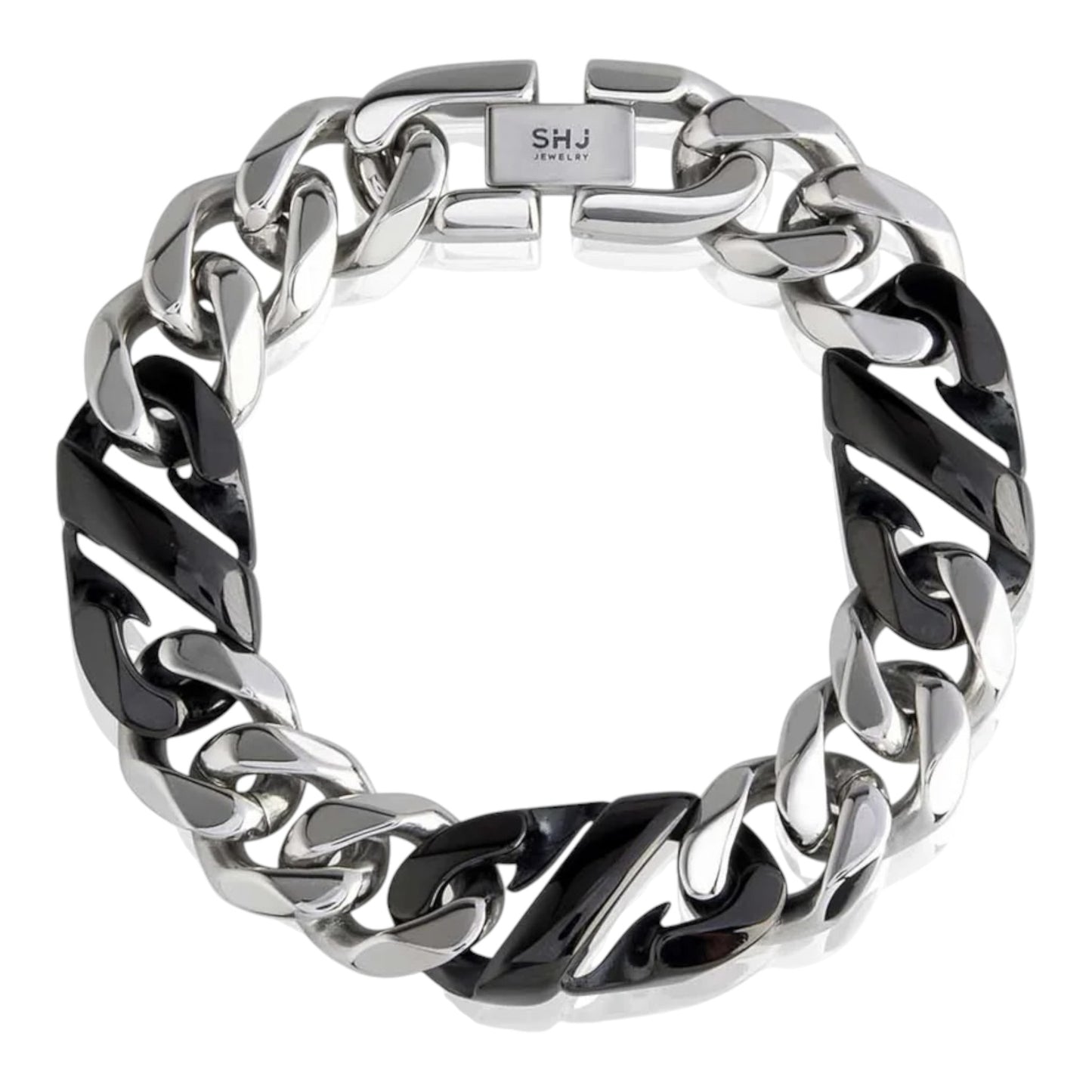 BLACK DOUBLE LINK CHAIN BRACELET