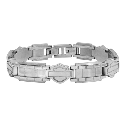 SILVER OUTLINE B&S STEEL CHAIN LINK BRACELET