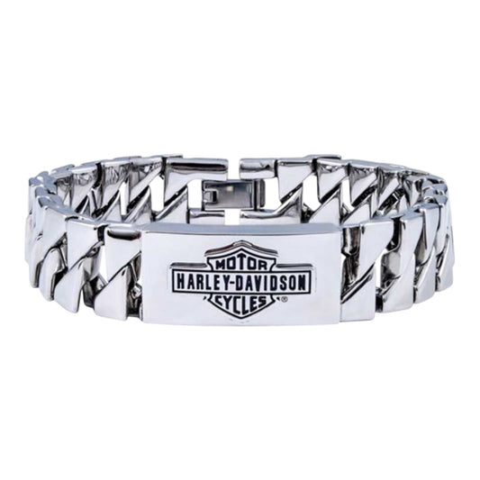 STEEL B&S TRIANGLE CURB LINK ID BRACELET