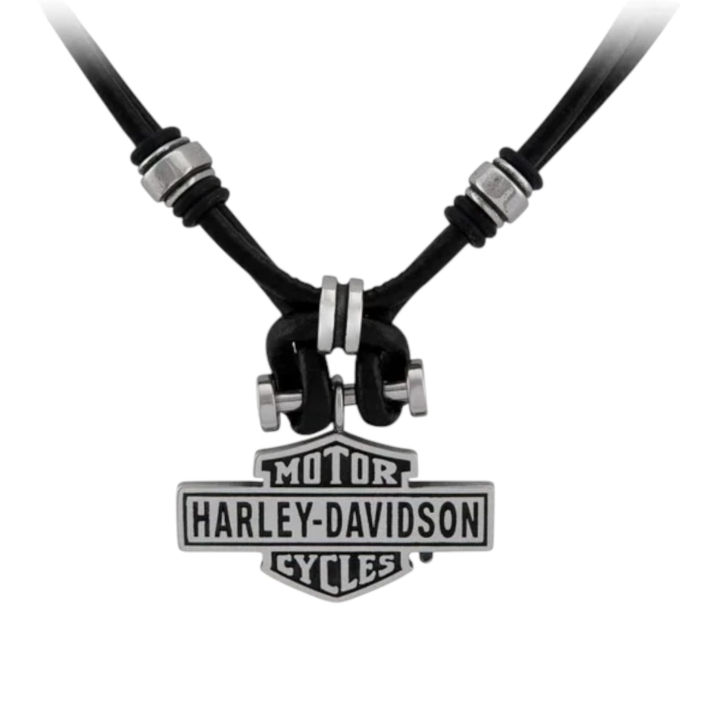 VINTAGE B&S HARDWARE & LEATHER LOOP NECKLACE