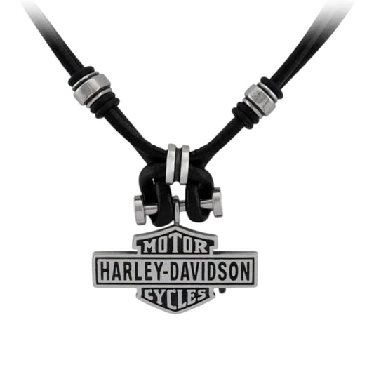 VINTAGE B&S HARDWARE & LEATHER LOOP NECKLACE