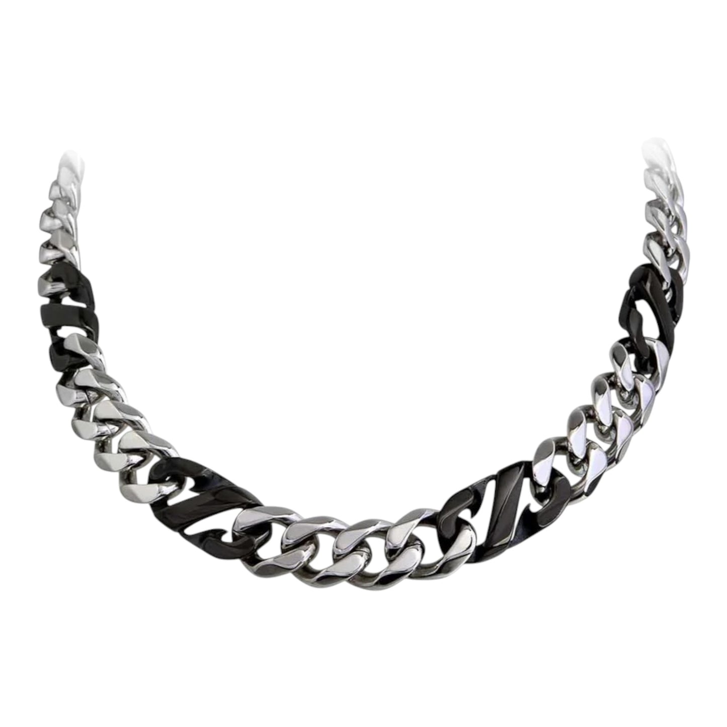 BLACK DOUBLE LINK CHAIN NECKLACE