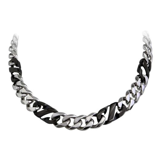 BLACK DOUBLE LINK CHAIN NECKLACE