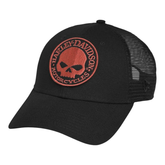 ORANGE SKULL TRUCKER CAP MEN'S BLK