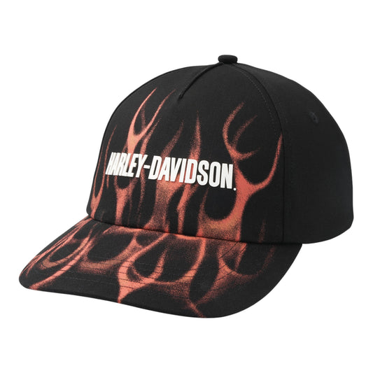 ORANGE FLAMES HAT - WOVEN BLK