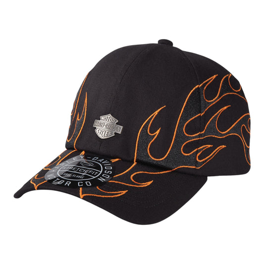 ORANGE & BLK FLAMES HAT