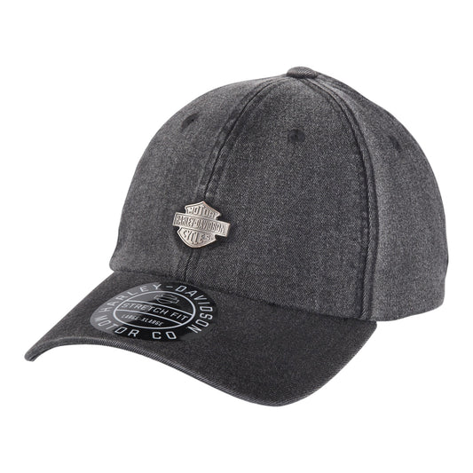 HAT- DENIM W/METAL B&S, BLK