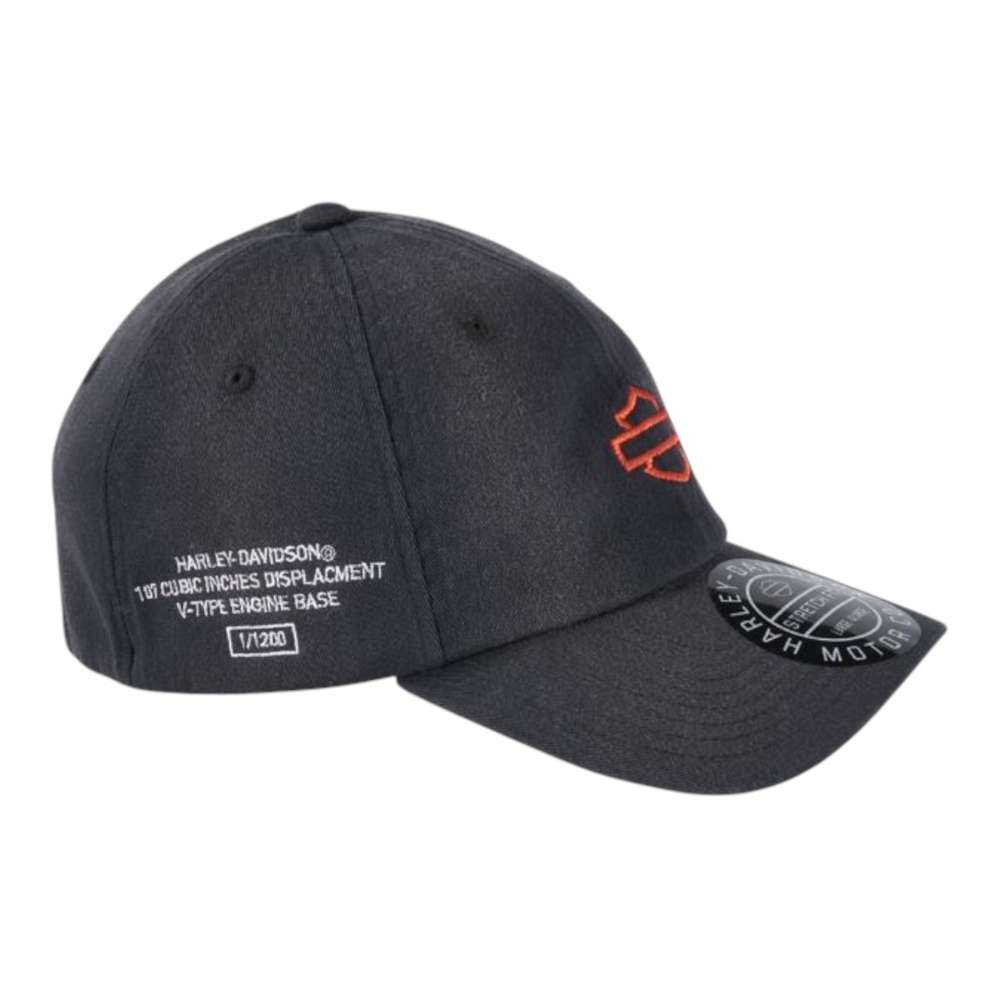 V-TYPE ENGINE BASE CAP, WOVEN, BLK