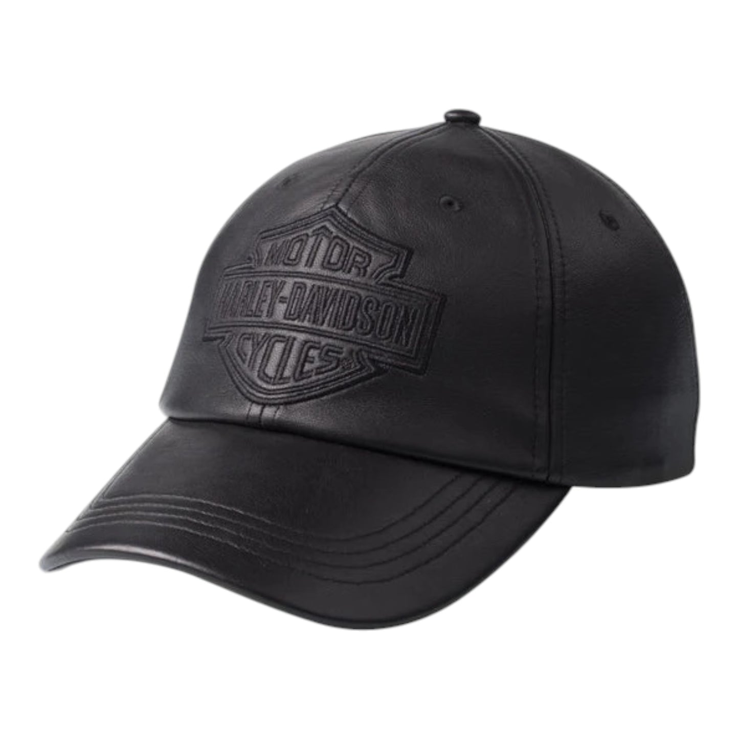 B&S CAP-BB, LEATHER, BLACK