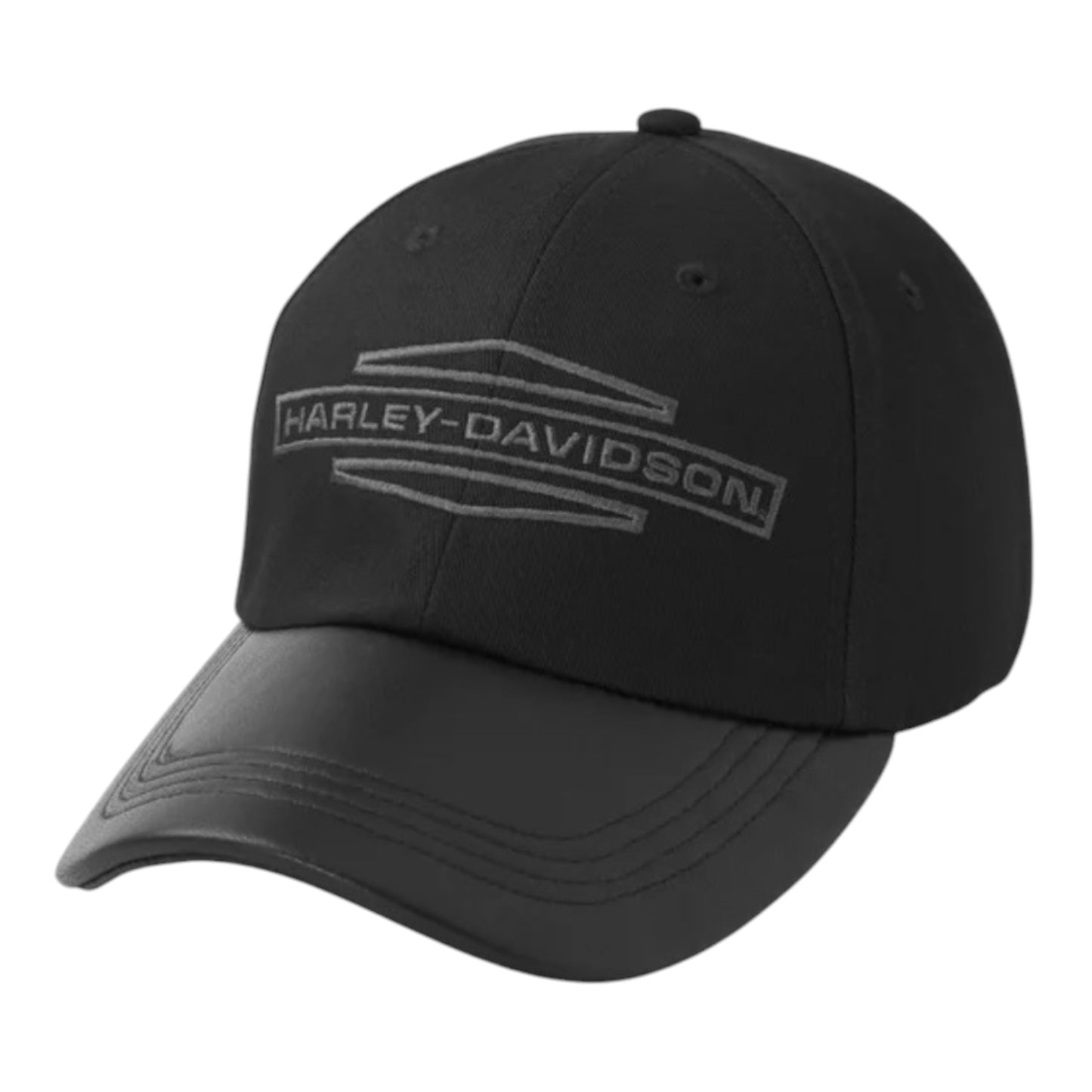 HAT-WOVEN, BLACK W/ LEATHER
