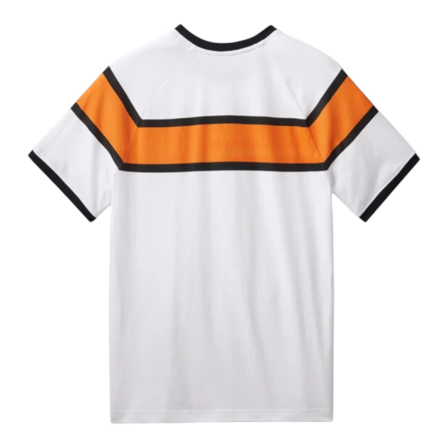 TEE-KNIT, WHITE WITH ORANGE LINE