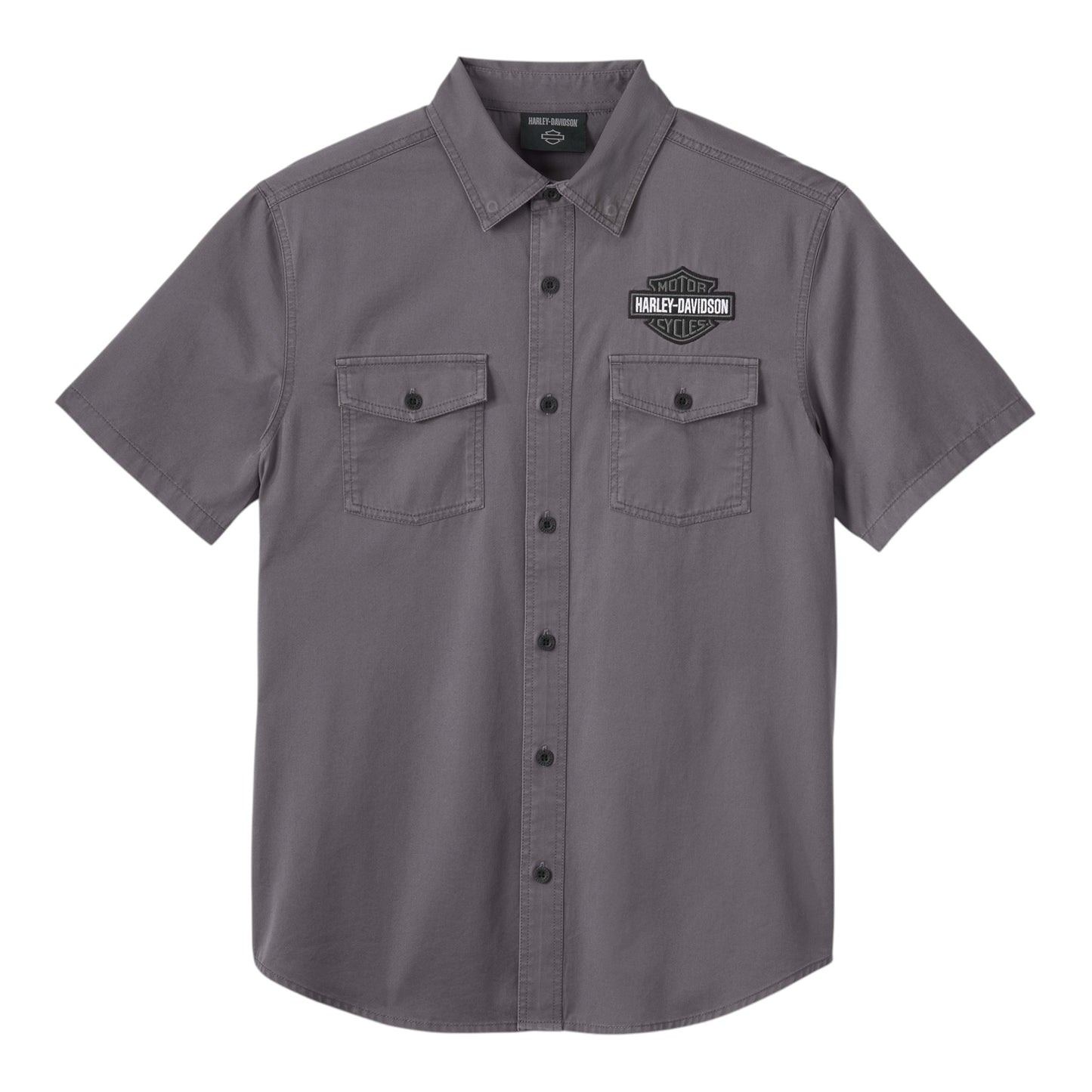 SHIRT-WOVEN, DARK GREY