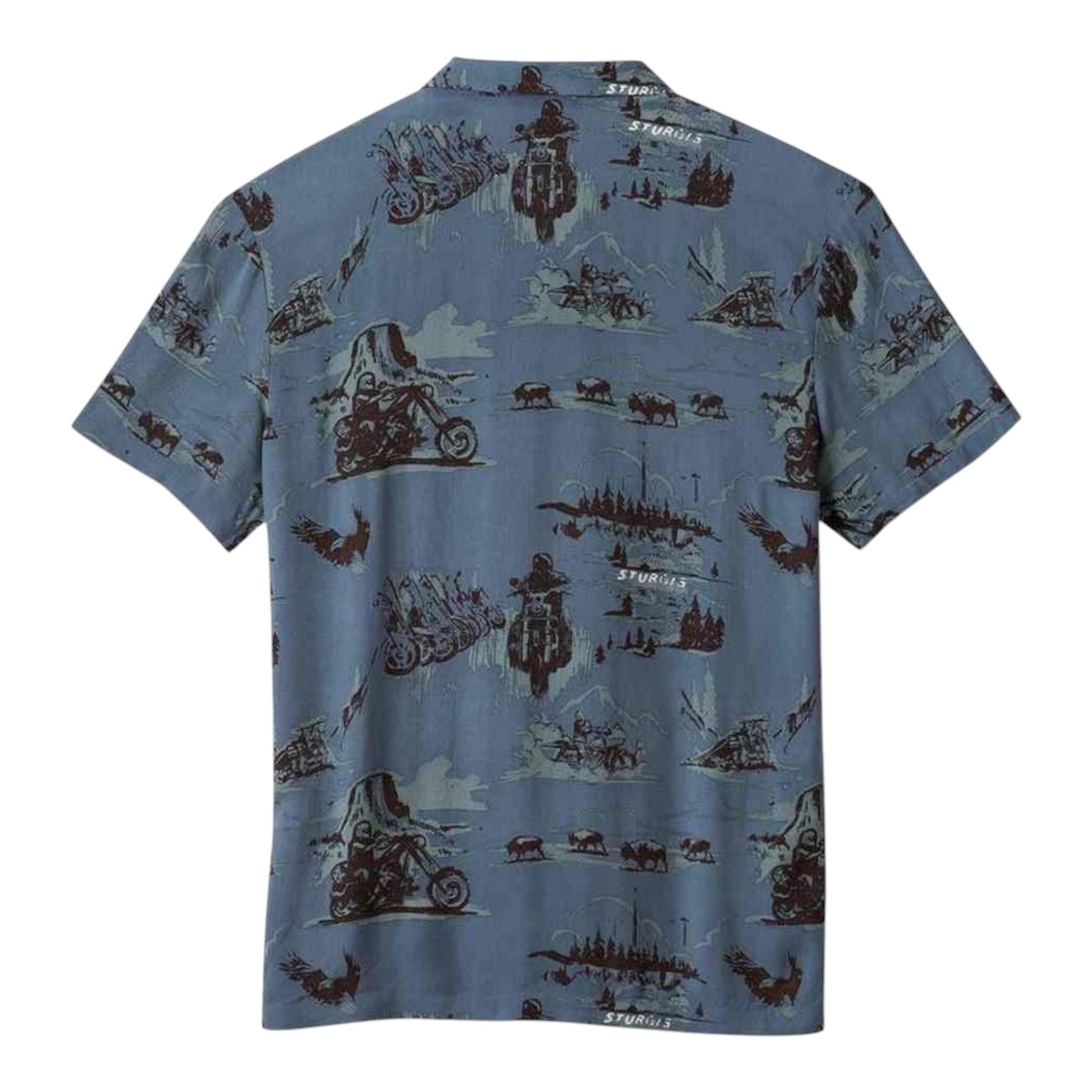 SHIRT-WOVEN, GREY ALLOVER PRINT
