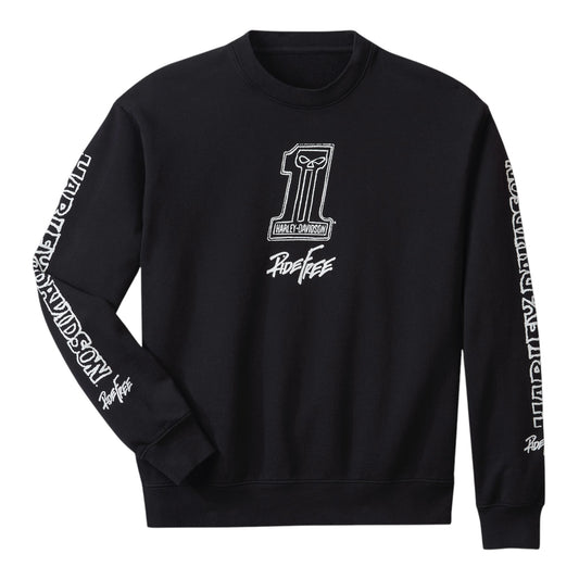 SWEATSHIRT-KNIT, BLACK - RIDE FREE