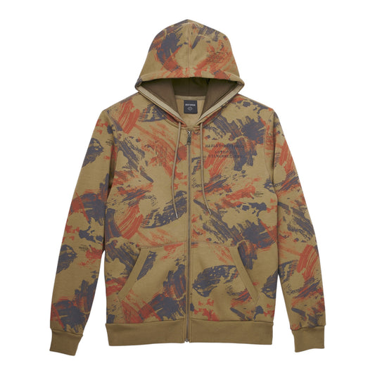 HOODIE-KNIT, GREEN CAMO