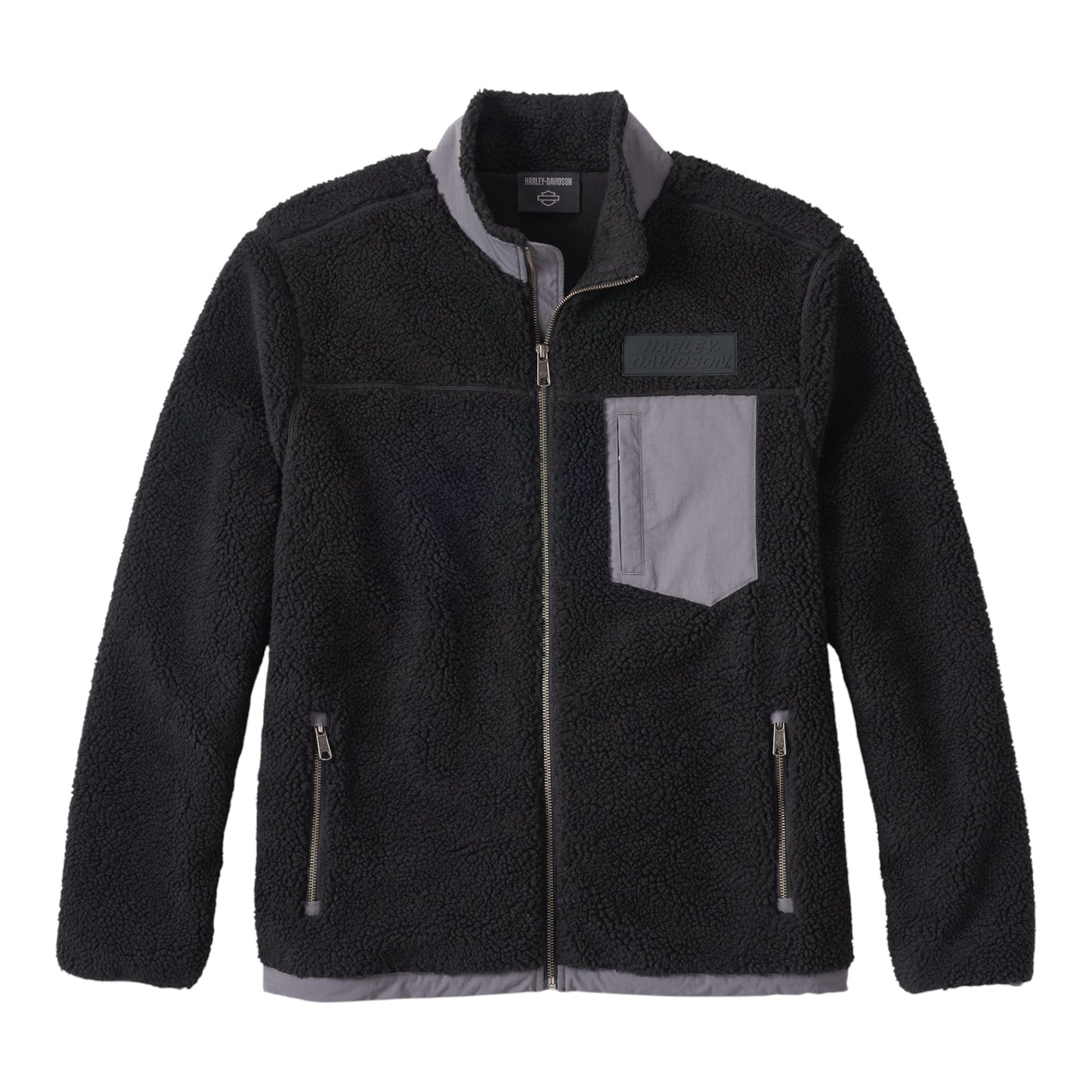 JACKET-KNIT, BLACK SHERPA