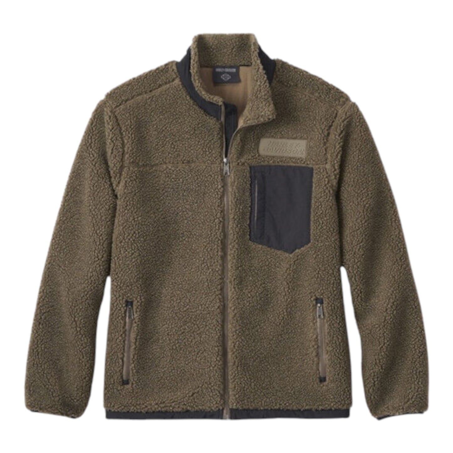 JACKET-KNIT, GREEN SHERPA