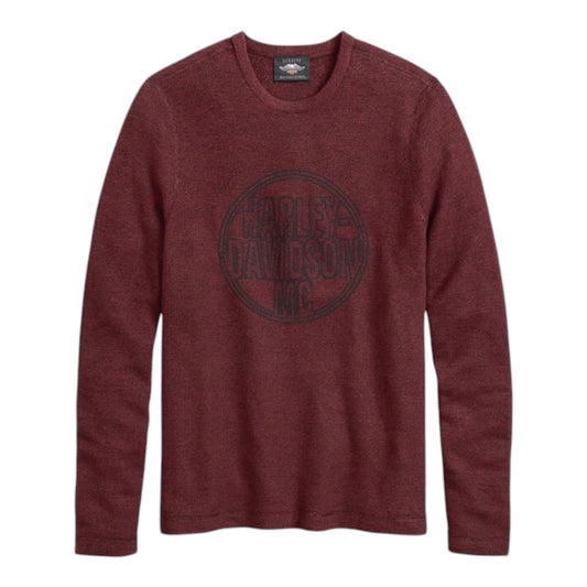 SWEATER-CIRCLE LOGO, L/S, BURGUNDY