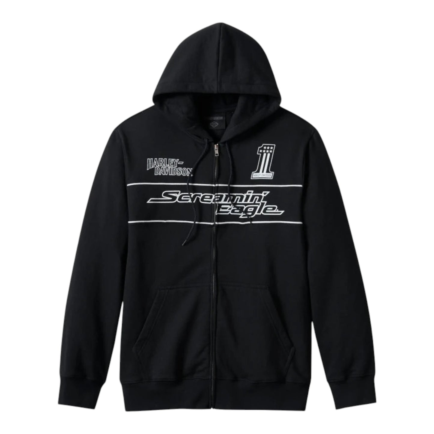 ZIP HOODIE-SCREAMIN EAGLE, KNIT-BLACK