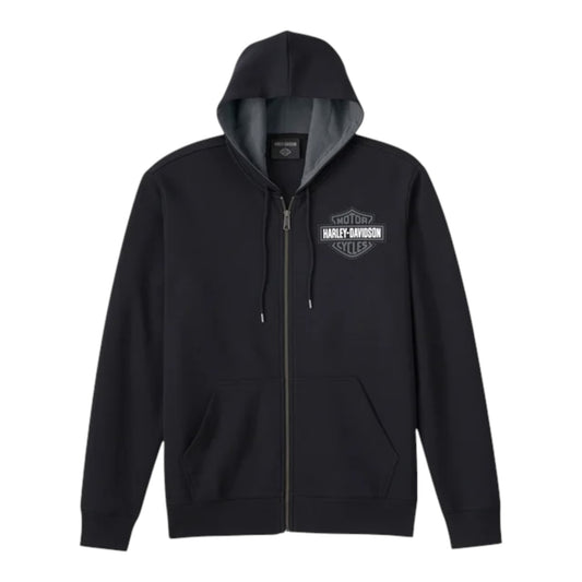 HOODIE-KNIT, BLK WITH CIRCLE LOGO