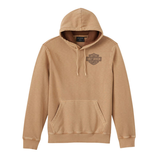 HOODIE-KNIT, TAN/BROWN