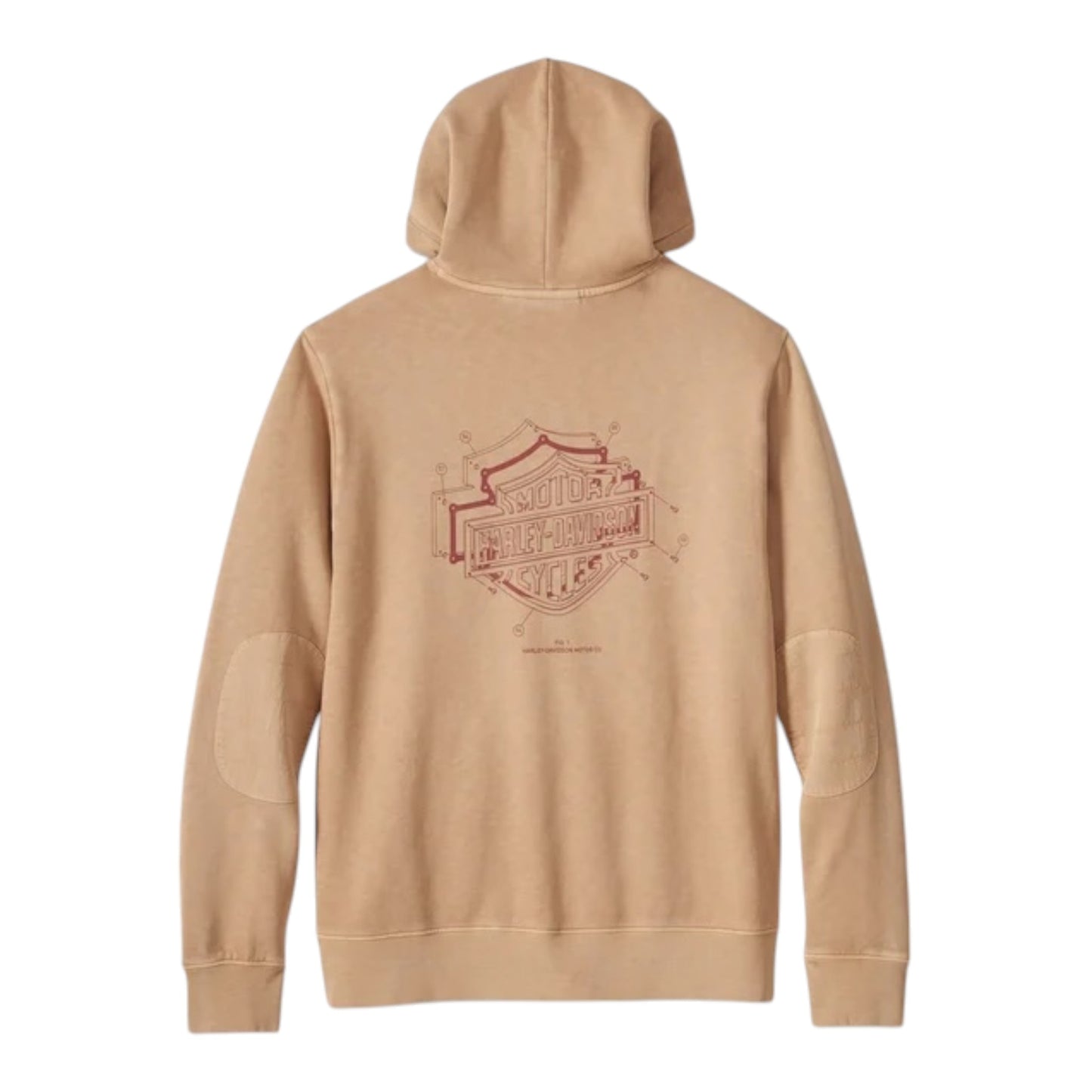 HOODIE-KNIT, TAN/BURGUNDY