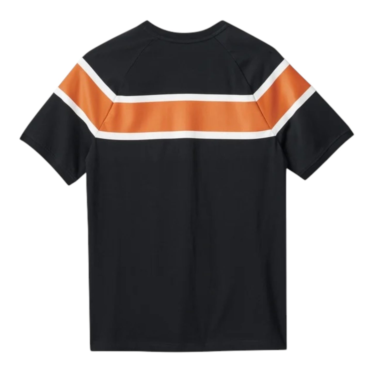 TEE-KNIT, BLACK W/ORANGE & WHITE